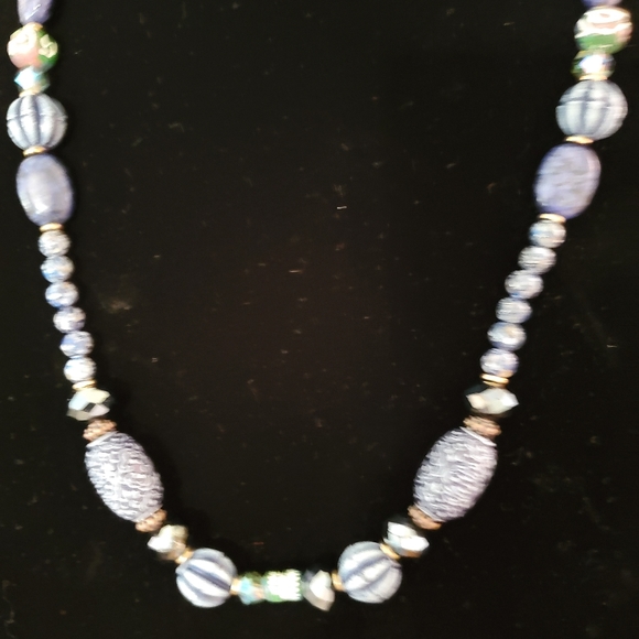 DENIM BLUE BEAUTIFUL NECKLACE & BRACELET SET - Picture 8 of 8